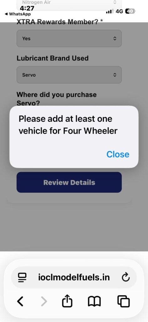 Customer registration validation workflow with vehicle verification